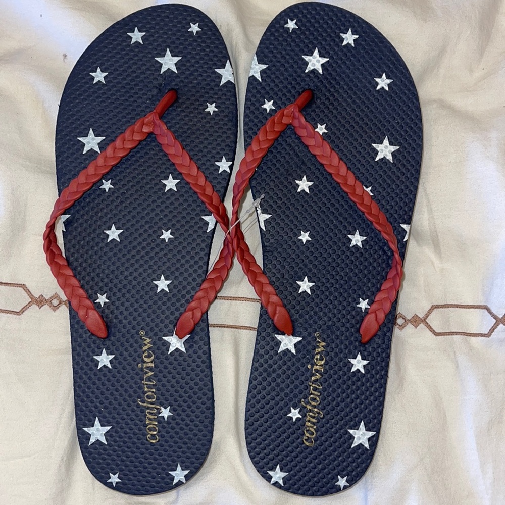 Brand New Comfort View Americana Flip Flops